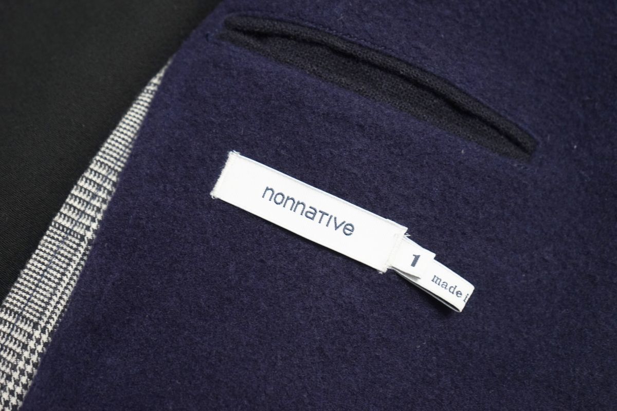 GM0873◎定価65，000円+税 nonnative ノンネイティブ サイズ1 チェスターコート OFFICER COAT C/W DOUBLE FACE SATIN NN-J2605 ネイビー系 &frasl; CONVERSE STAR MESH NONNATIVE（ノンネイティブ）&frasl; 0