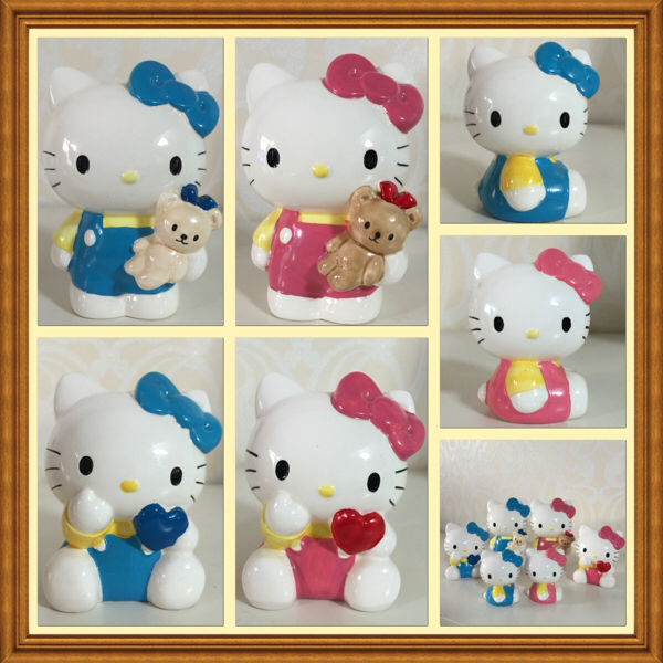 1997年製 ハローキティ 陶器 6点 貯金箱 サンリオ KITTY 大中小
