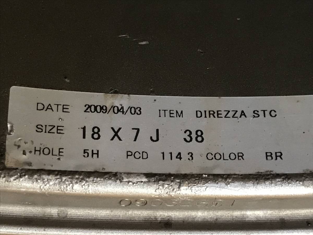 【長野発★７２１】DIREZZA STC / ディレッツァ 5穴 18×7J PCD:114，3 +38 格安☆売切 PCD100 +48 ブロンズ※4本同時落札限定 ダンロップ ダンロップ-DIREZZA（ディレッツァ）STCホイール18×7J (zunda