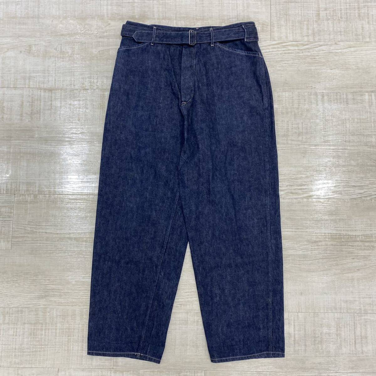 20aw 名作 COMOLI コモリ デニムベルテッドパンツ デニム ベルテッド 