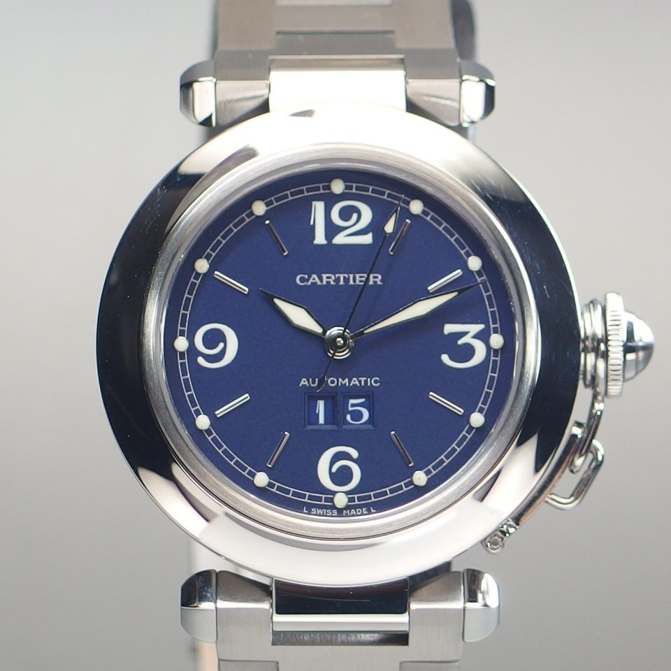 希少】カルティエ パシャC 腸 ブラック文字盤 