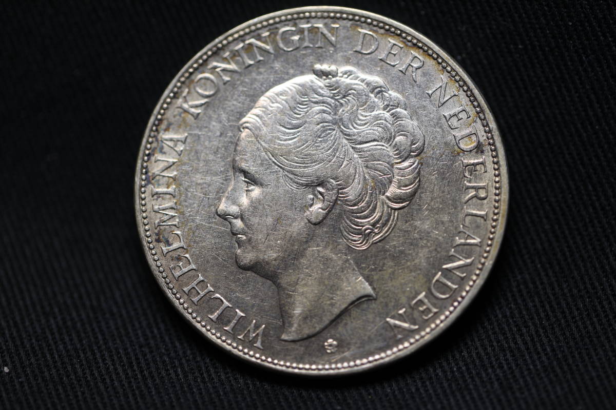 B2899）古銭 1931年 オランダ銀貨 2.5グルデン オランダ硬貨 外国