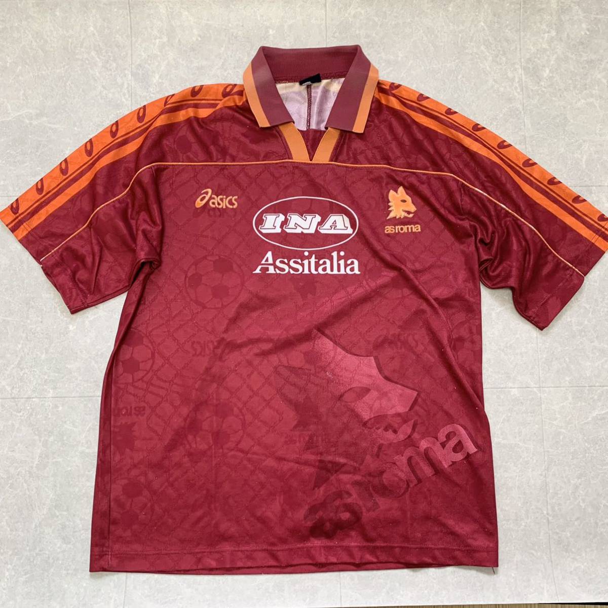 asics アシックス as roma ローマ 1995-96 サッカーユニフォーム