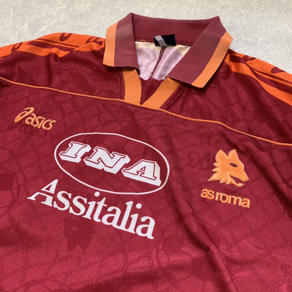 95-96 ASローマ ASICSオフィシャル トレーニングシャツ 1995-96 Roma