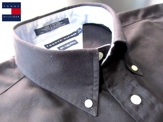 ★美品 トミーヒルフィガー TOMMY HILFIGER ボタンダウンシャツ 長袖 XLサイズ 希少品 トミーブラック