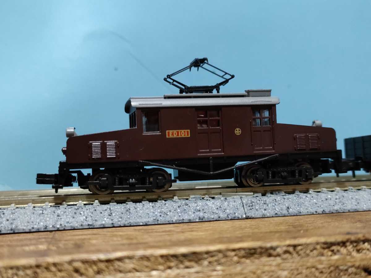 動く鉄コレ 名古屋鉄道 ED101茶色 木造2軸貨車ト7 ワフ2N化つき3両