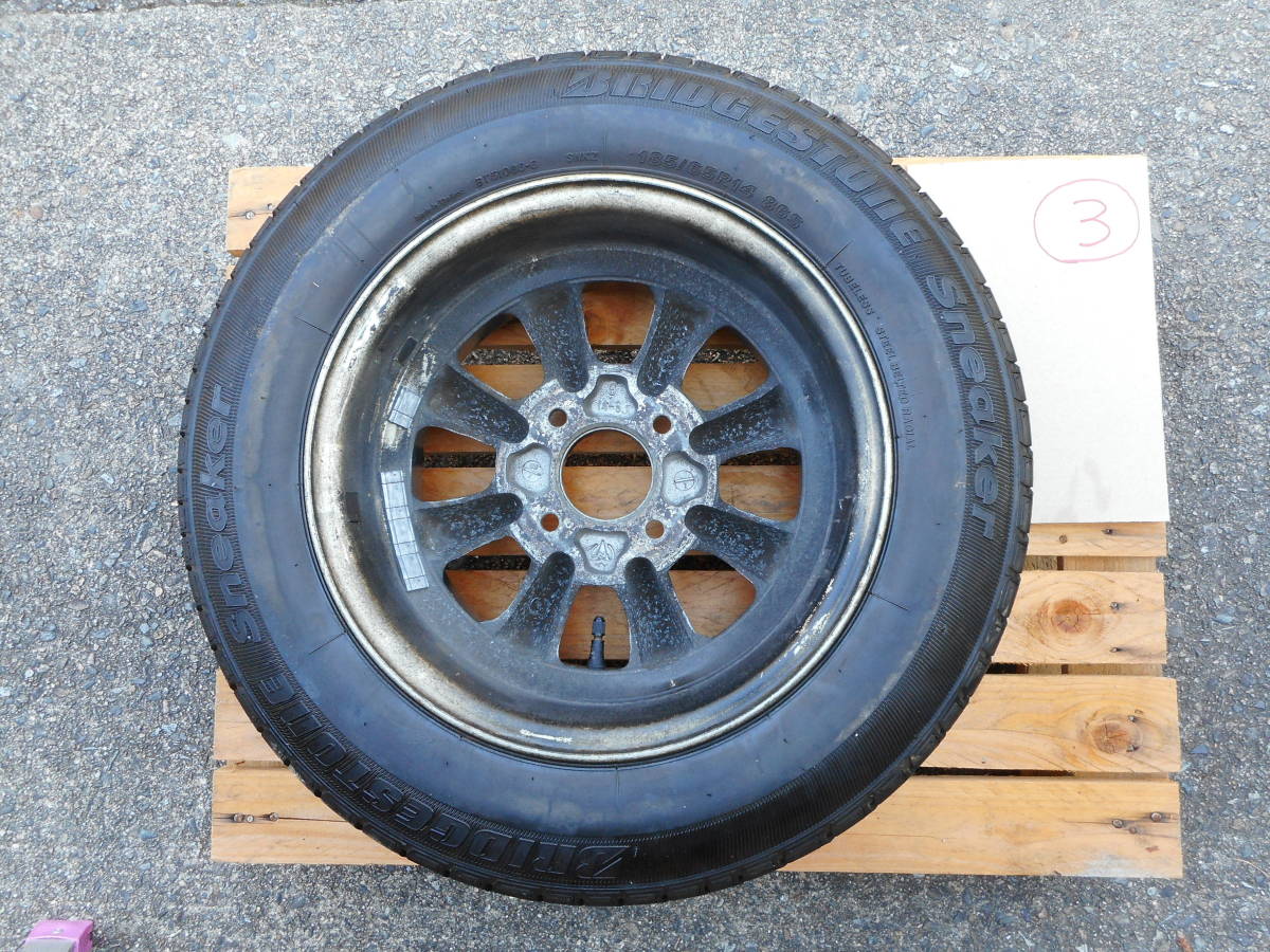 ワタナベ8スポークホイール 4本セット 6Jー14 114.3 4穴 昭和 