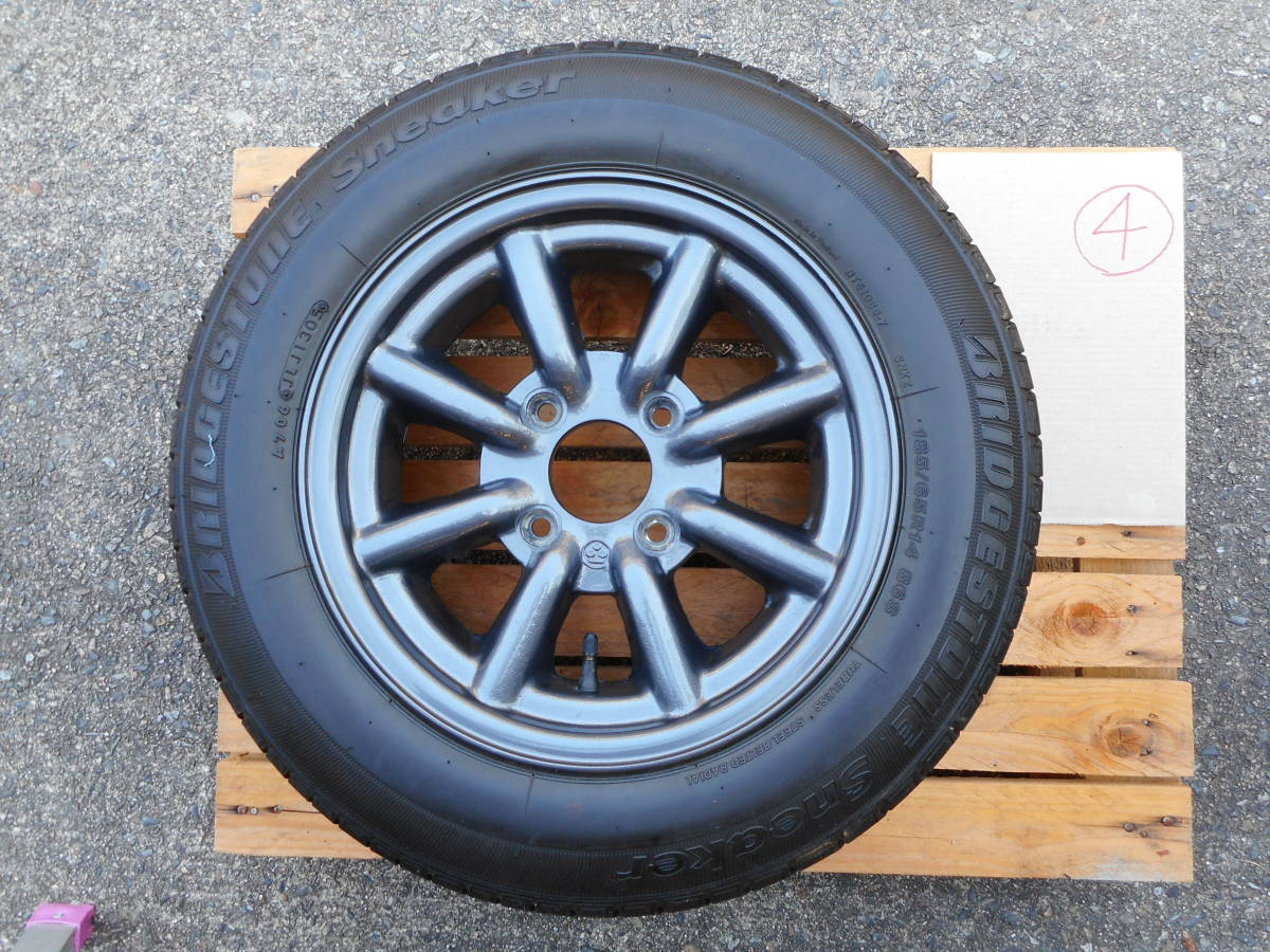 ワタナベ8スポークホイール 4本セット 6Jー14 114.3 4穴 昭和 