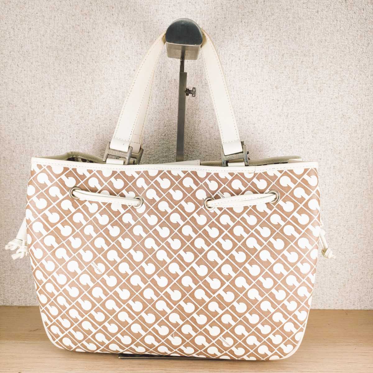 GHERARDINI ゲラルディーニ ハンドバッグ トート イタリア製 肩掛け 総柄 ブラウン系 ショルダー ハンド トート 鞄 バッグ ポーチ付き