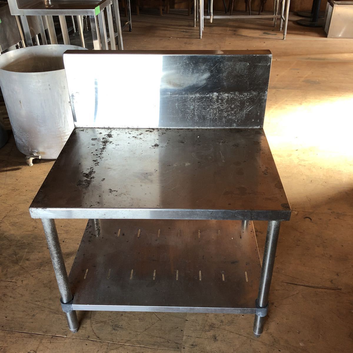 ステンレス作業台バックガード付 業務用 厨房機器 作業台 飲食 ワーク 