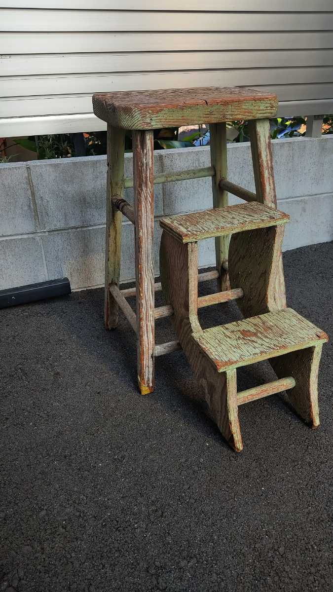 US アメリカ ヴィンテージ ステップ 脚立 花台 展示台 ガーデニング 棚