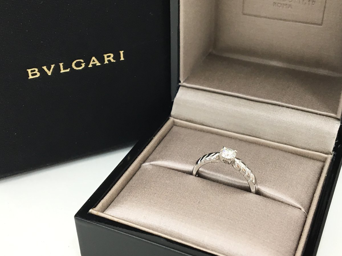 BVLGARI スピガ リング 指輪 約9号 PT950 プラチナ 約3.8g 箱付き 