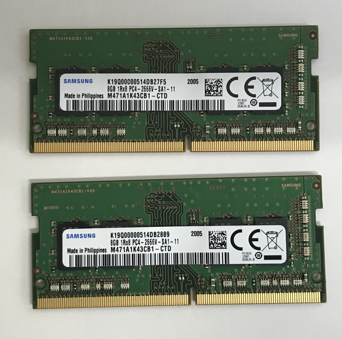 SAMSUNG PC4-2666V DDR4 ノートPC用メモリ 4GB 10枚セット PC4-2666V