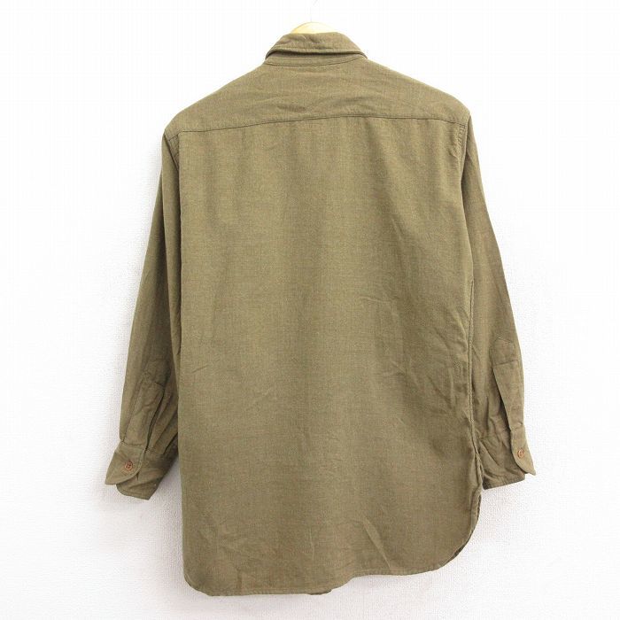 みーまん M/古着 長袖 ビンテージ ミリタリー シャツ メンズ 40s マチ付き