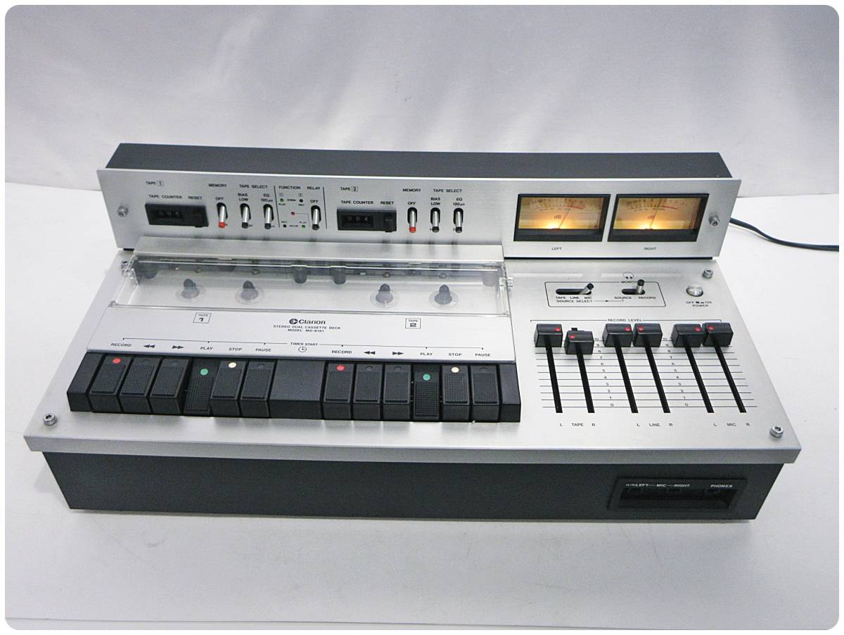 昭和レトロ ヴィンテージ Clarion クラリオン MD-8181 ダブル カセット  
