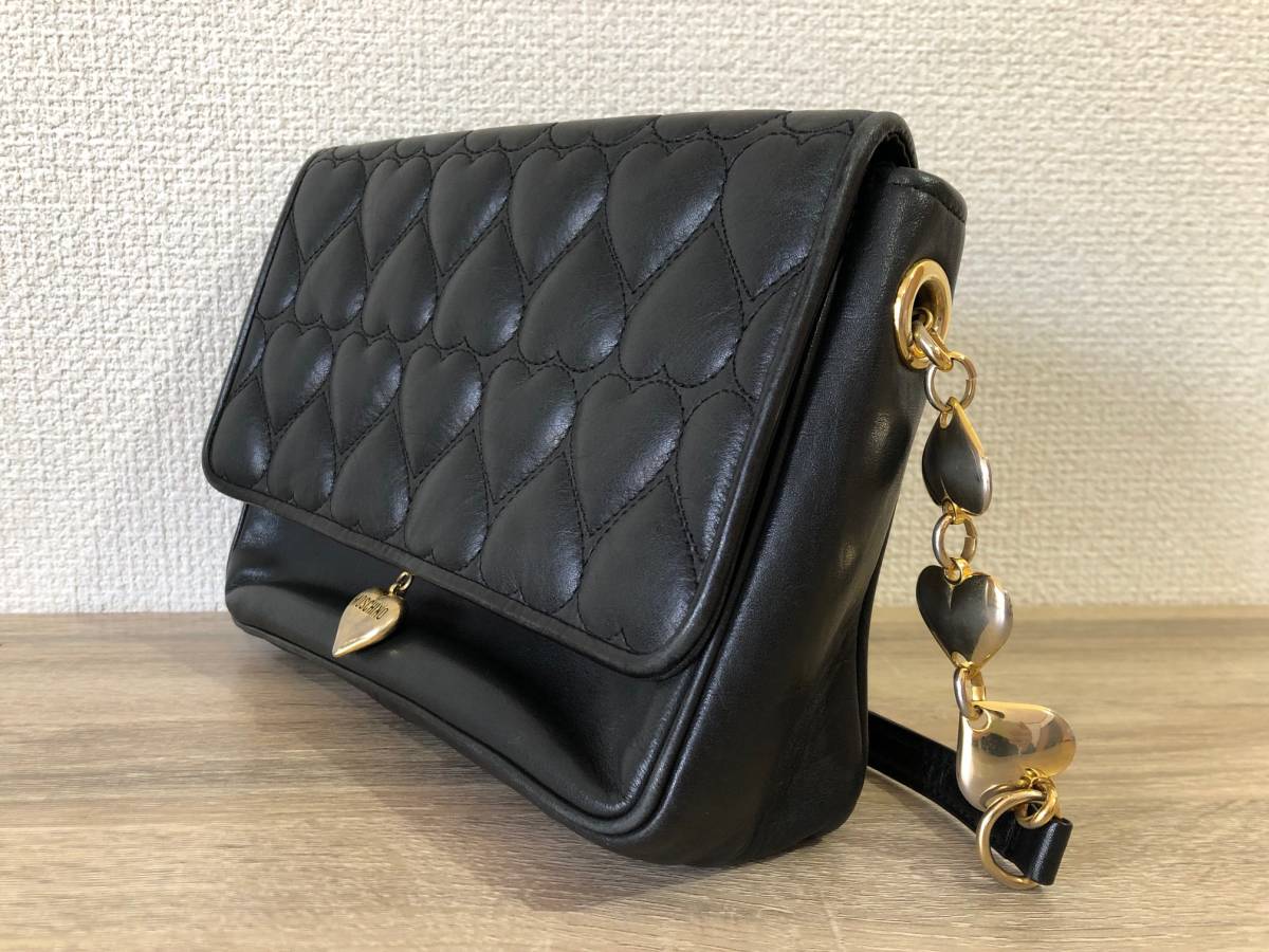 Moschinoモスキーノハートチャーム ボディバッグ レトロ ヴィンテージ