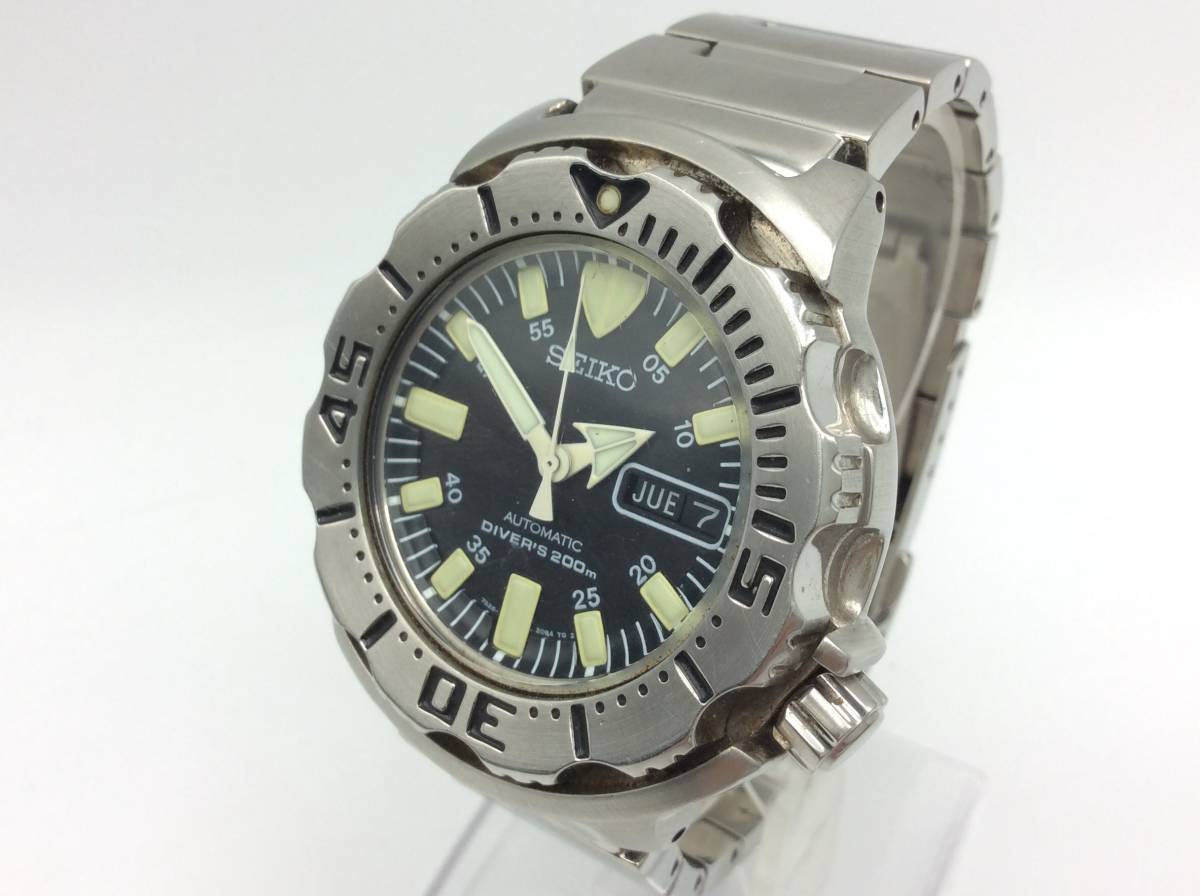 豊富な，SALE T111④ AT/稼働 SEIKO 腕時計 セイコー 7S26-0350 ダイバーズ 200m ブラックモンスター 自動巻き 純正ベルト ベルト不良 現状品(その他)｜売買されたオークション情報、yahooの商品情報をアーカイブ その他
