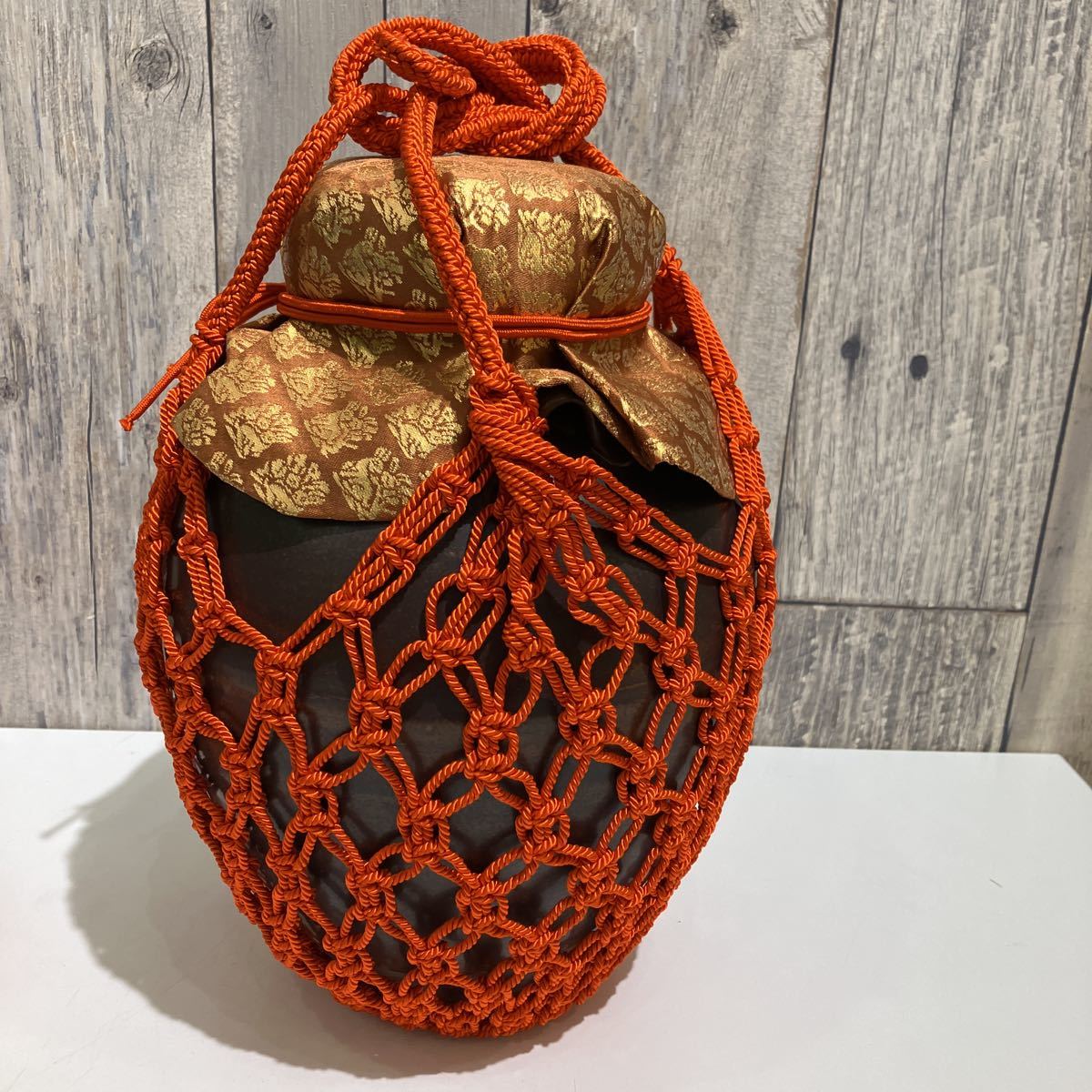 N242 飾壺 『丹波焼』『信水窯 市野信水造』『茶壷』 共箱 茶道具