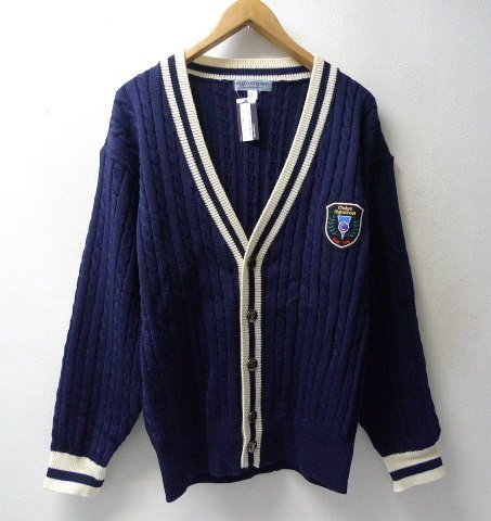 低価，定番 タグ付き 女子高 中京ワッペン ウール100 大きめ ニット カーディガン HS-503 サイズL NAVY 女子高生 セーラー 純正品(学生服)｜売買されたオークション情報、yahooの商品情報をアーカイブ公開 - 学生服