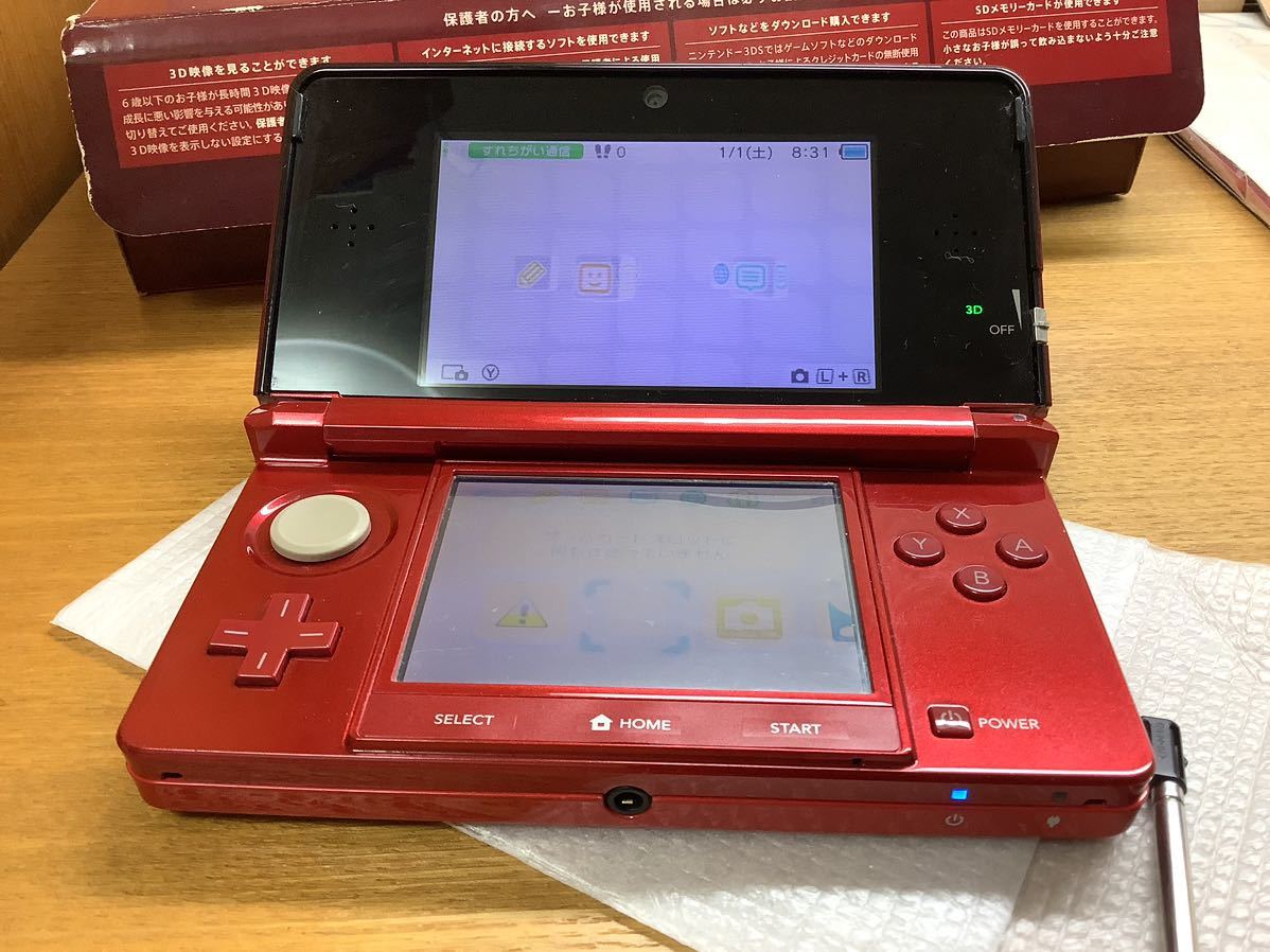 良品 動作確認済み ニンテンドー3DS 本体 フレア レッド CTR-001 AC