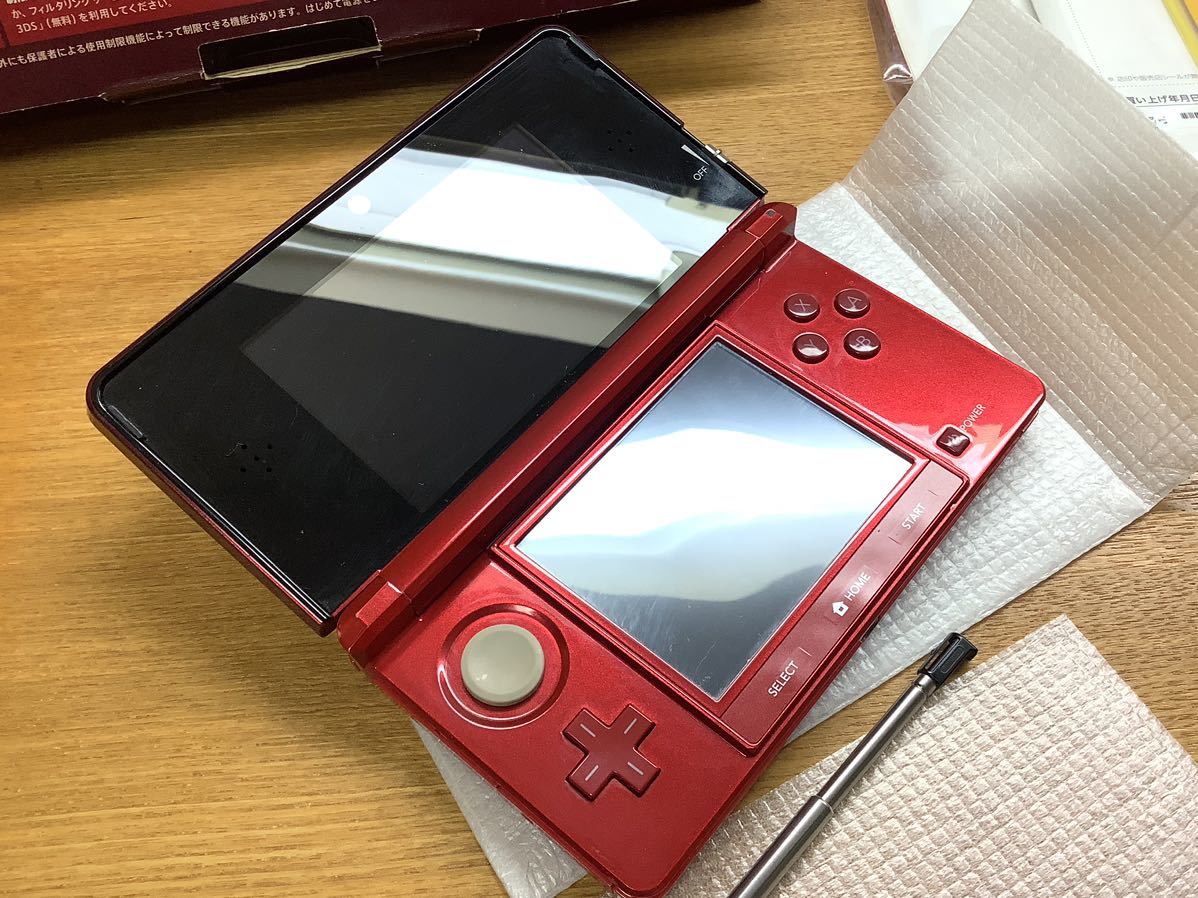 良品 動作確認済み ニンテンドー3DS 本体 フレア レッド CTR-001 AC