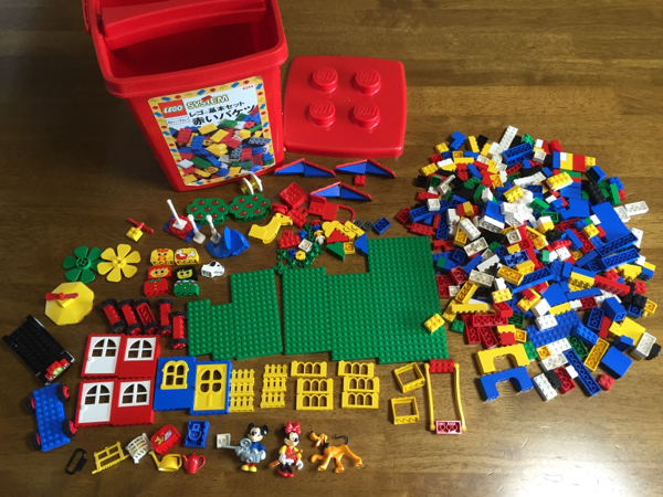 大量美品★レゴブロック 基本セット赤いバケツ&ディズニーフィグ