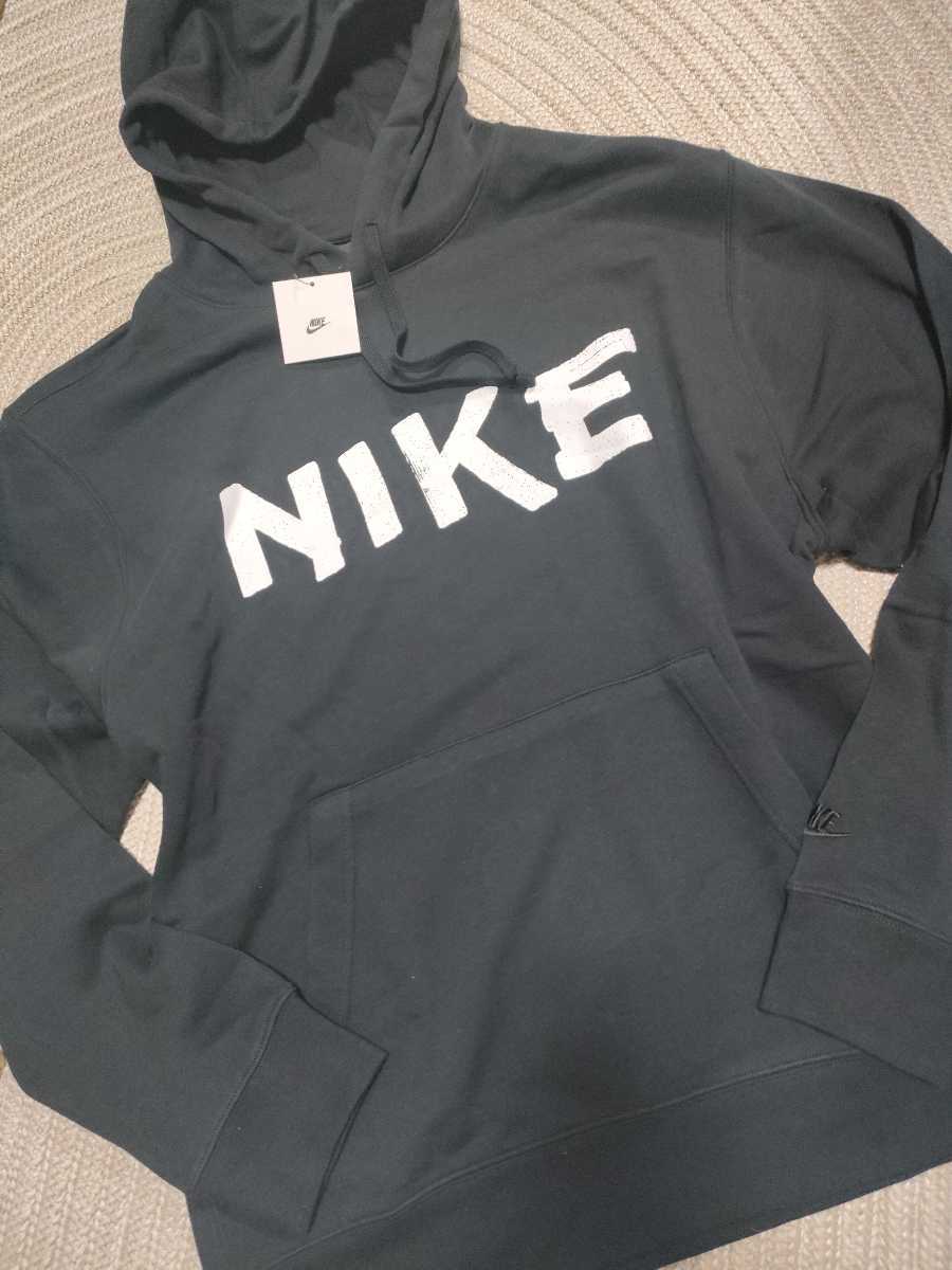 新品 定価7700 NIKE 手書き風ロゴ スウェット パーカー 2XL ブラック
