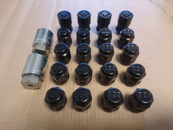 美品 BBS 純正黒ナット マックガードロックナット M12 P1.5 20個