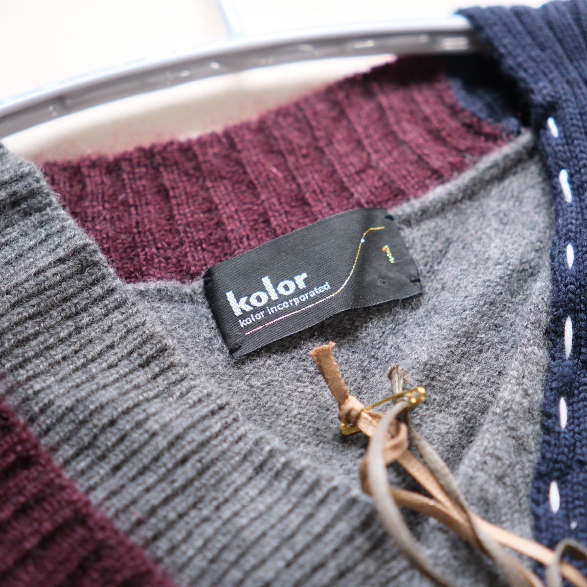 kolor 20aw ニットベスト 20WCM-N08308 ほぼ未使用 20aw kolor 再構築ニットベスト size:1 カラー メンズ