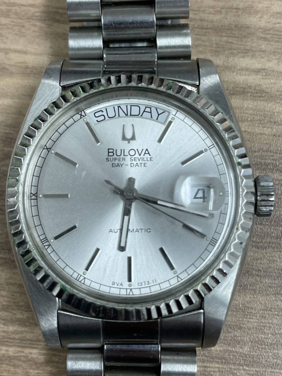 1円 石 BULOVA ブローバ SUPER SEVILLE スーパーセビル 1373.11 自動