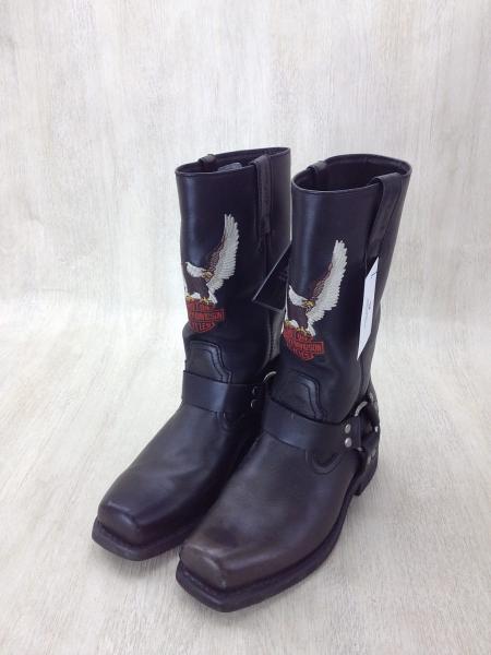 HARLEY DAVIDSON◆エンジニアブーツ/US7.5/BLK/レザー