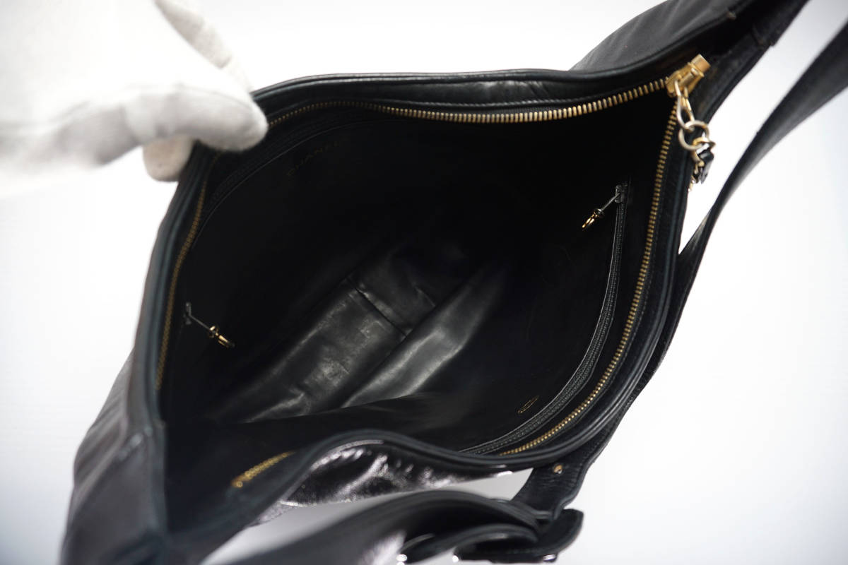 1円 極美品 CHANEL シャネル ラムスキン デカ ココマーク ワン
