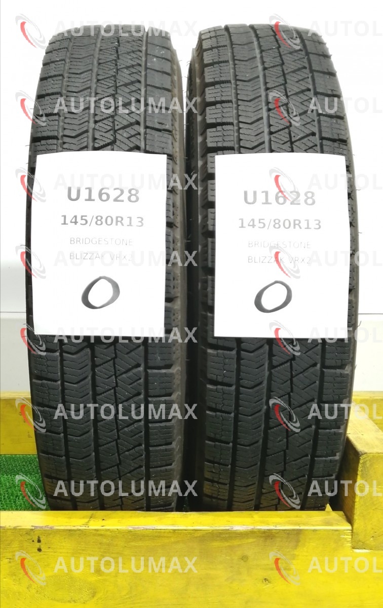 U1628.O 145/80R13 75Q Bridgestone BLIZZAK VRX2 中古 スタッドレスタイヤ 2本セット ブリヂストン