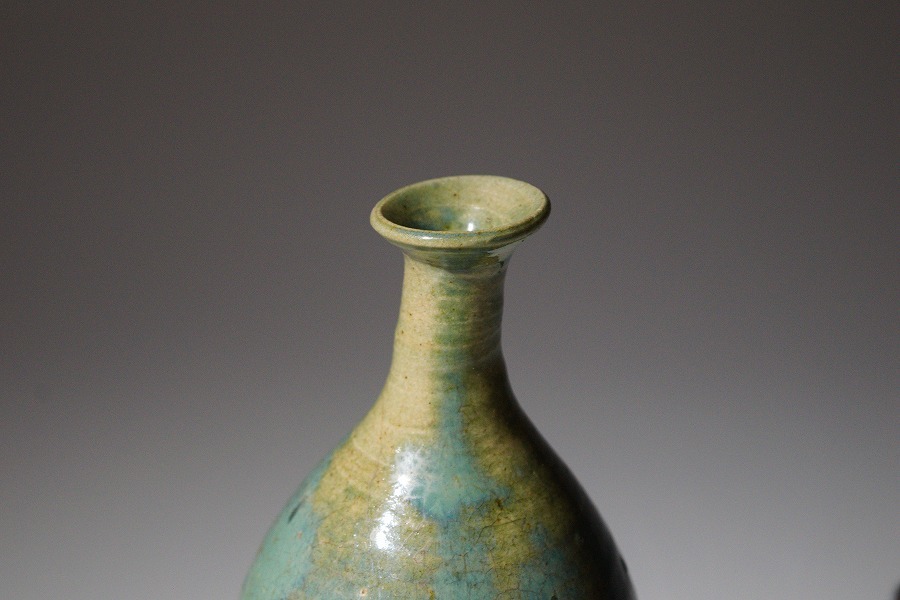 古唐津　緑釉片口 古唐津 緑釉 徳利 （江戸前期）(酒器)｜売買されたオークション情報