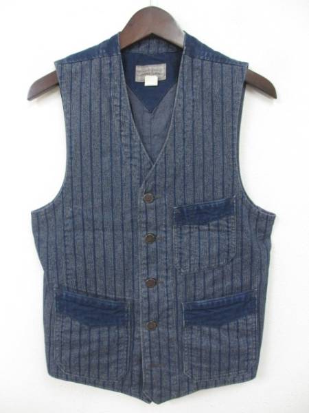 RRL ラルフローレン インディゴ ストライプベスト 美中古 XS RRLラルフ