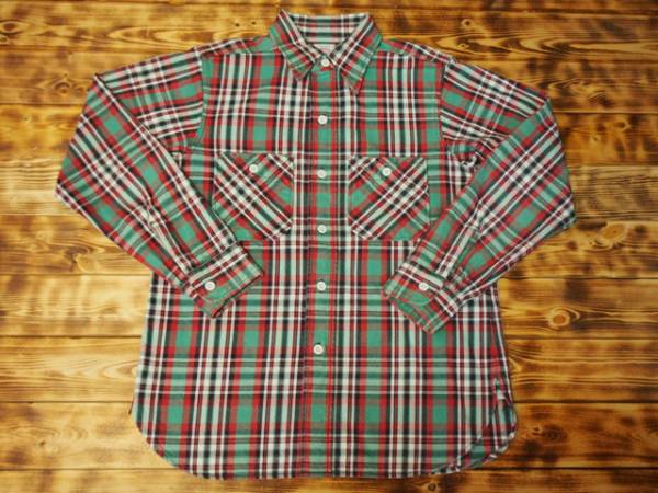 【WAREHOUSE ウェアハウス　チェックネルシャツ赤S】