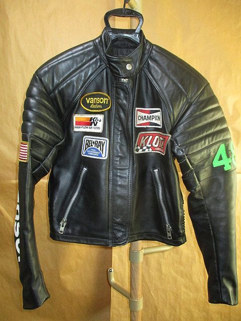 VANSON バンソン　ロゴ　ワッペン　レザー　バイカー　ライダース　黒　36
