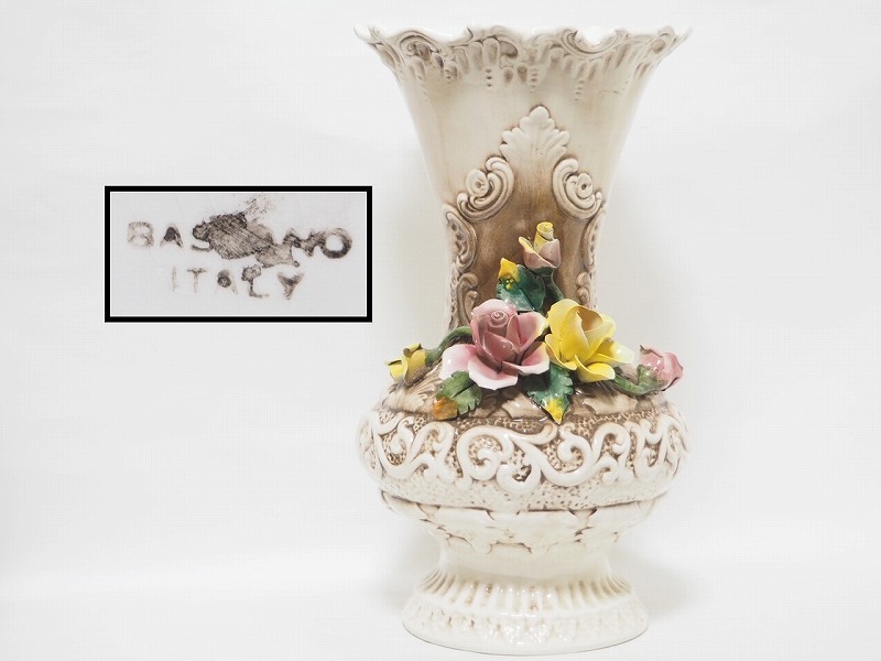 Italian Ceramic Vase 花瓶 磁器 イタリア製 約50cm カテゴリー 【公式