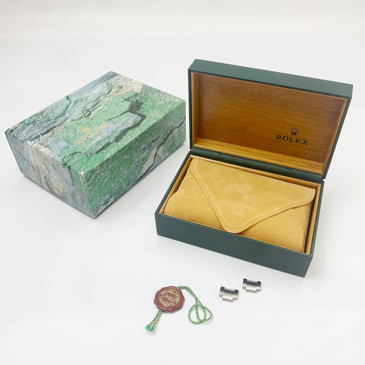 ☆ 1円スタート ROLEX ロレックス ケース 空箱 緑箱 BOX コマ2個付き