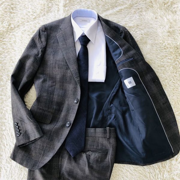 【人気定番，爆買い】 スーツセレクト 大人の色気 SUIT SELECT スーツ セットアップ テーラードジャケット グレンチェック ブラウン サイズA5 総裏(Mサイズ)｜売買されたオークション情報、yahooの商品情報をアーカイ Mサイズ