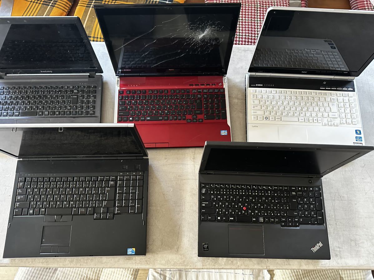 ジャンクノートパソコン 5台まとめセット ご覧いただきありがとう