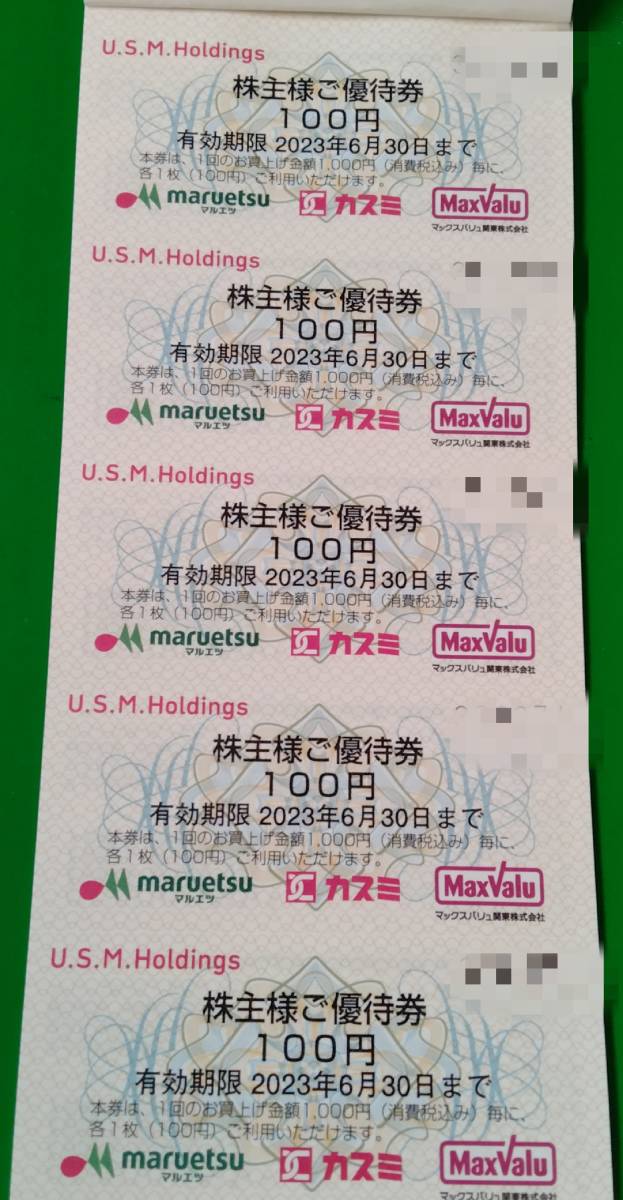 最新!USMH U.S.M ユナイテッドスーパーマーケット 株主優待券10000円分 カスミ マルエツ マックスバリュ関東 有効期限2023年6月30日迄②