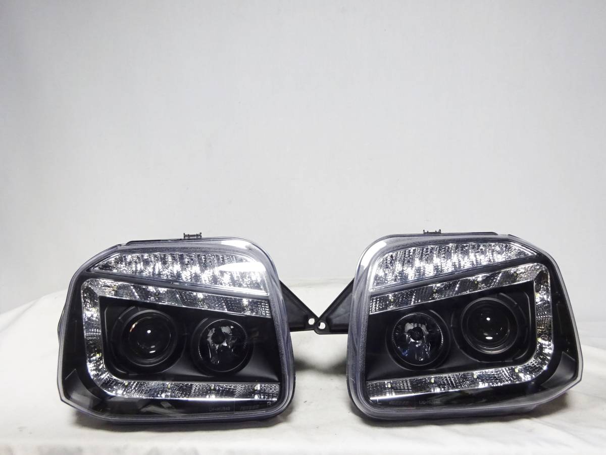 程度良好 ジムニー JB23W 流れる シーケンシャル LED ヘッドライト AZオフロード クロカン ウインチ ヘッドライト ヘッドランプ 左右
