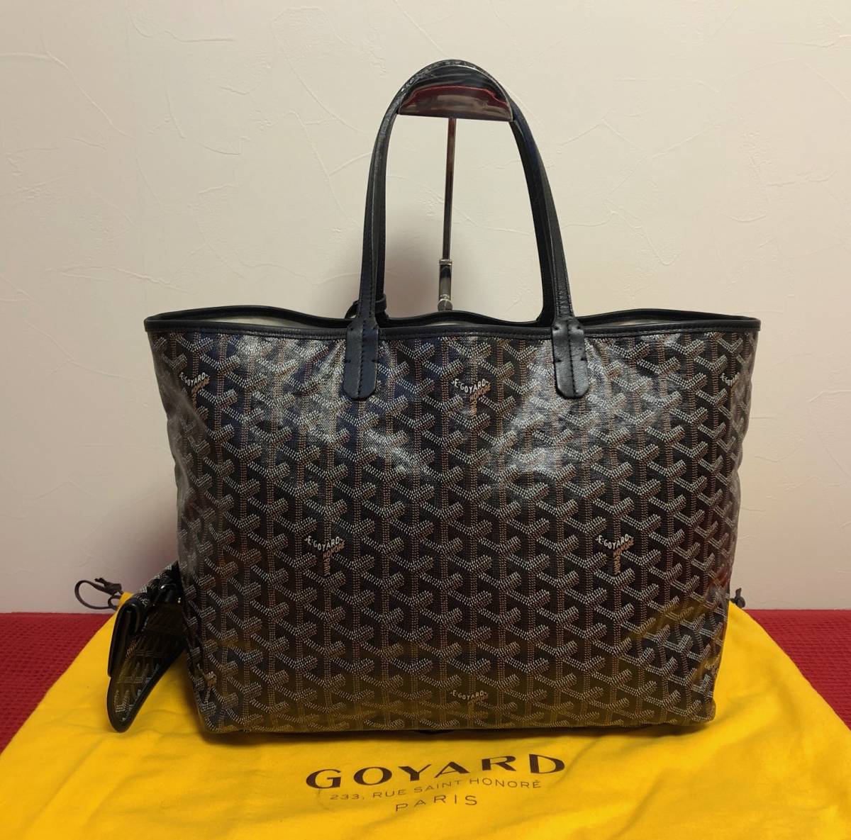 本物 GOYARD ゴヤール サンルイPM 黒 トートバッグ ポーチ付き 財布 