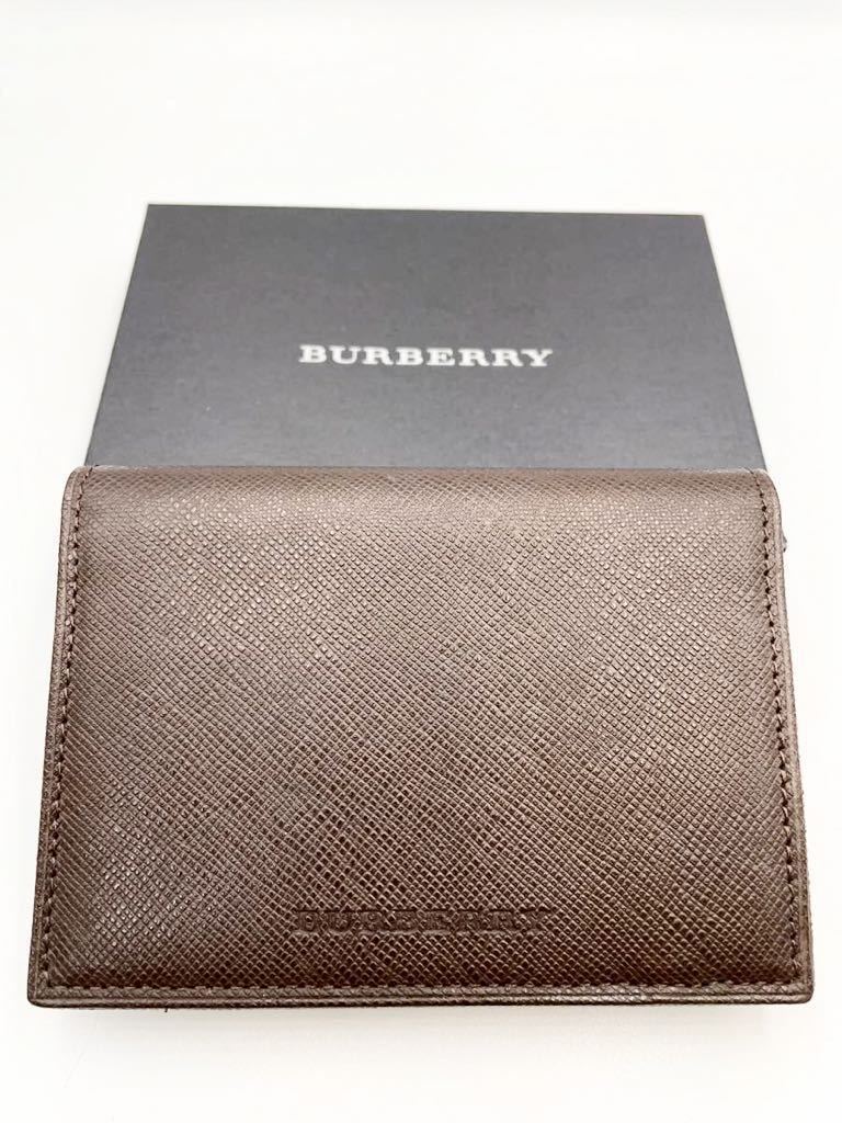 未使用品　バーバリー　ロンドン　定期入れ　ダークブラウン メンズ　レディース　カードケース　名刺入れ　ビジネスカード