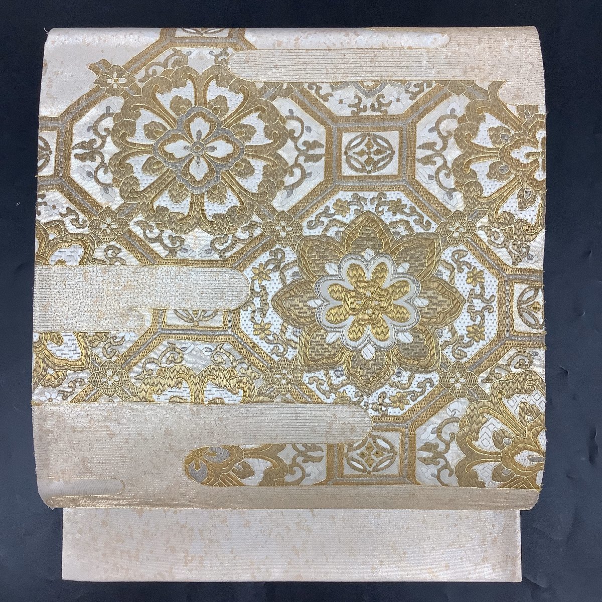 ［お太鼓柄］袋帯　新品未使用品　刺繍　462cm O-925 袋帯 お太鼓柄 袋帯でお太鼓柄（ポイント柄）出しを簡単時短に きもの