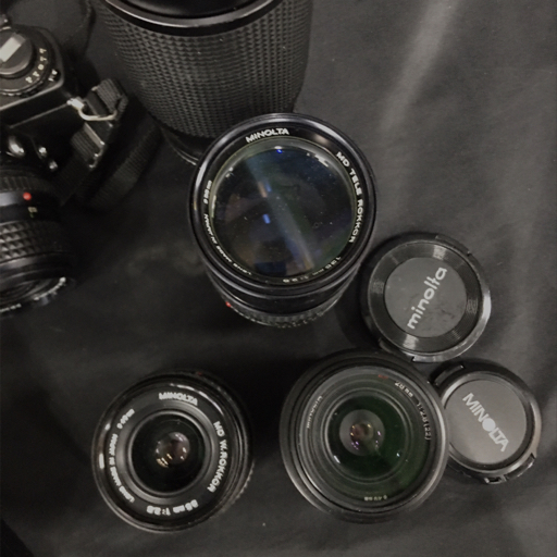 MINOLTAカメラ、レンズセット MINOLTA XD MD W.ROKKOR 28mm 1:2.8 35mm 1:2.8 a507si 含む カメラ