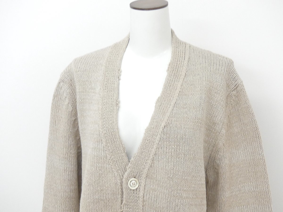 未使用 Maison Margiela デストロイヘムカーディガン XS ベージュ 
