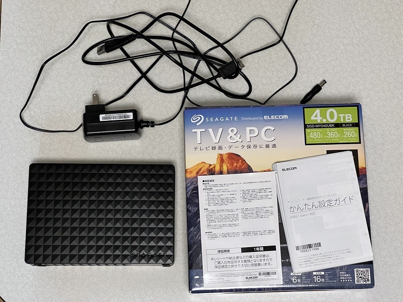 SGD-MY040UBK HDD 4TB テレビ録画可能 PC周辺機器 エレコム 外付けHDD
