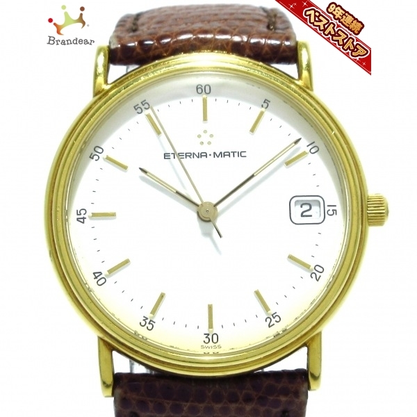 ETERNA(エテルナ) 腕時計 マティック 229 メンズ K18YG/社外ベルト/裏スケ 白